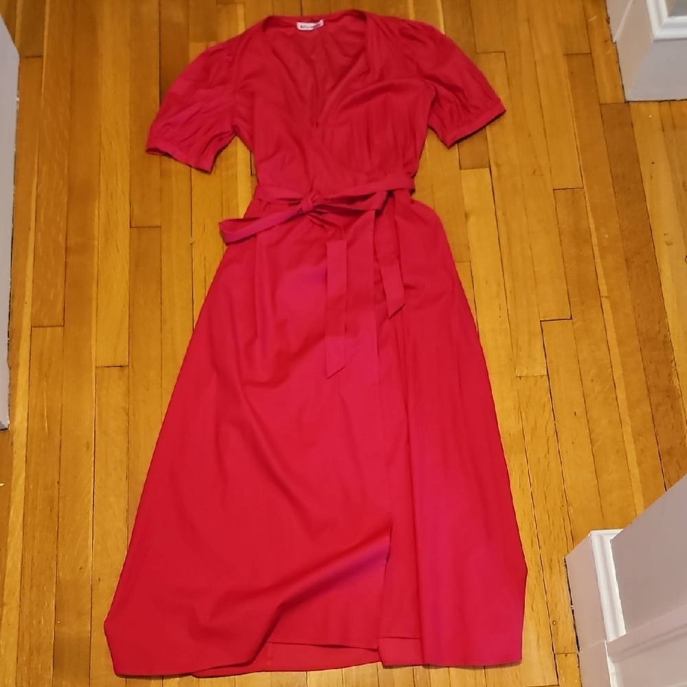 Reformation Vibrant Pink Wrap Dress NWT